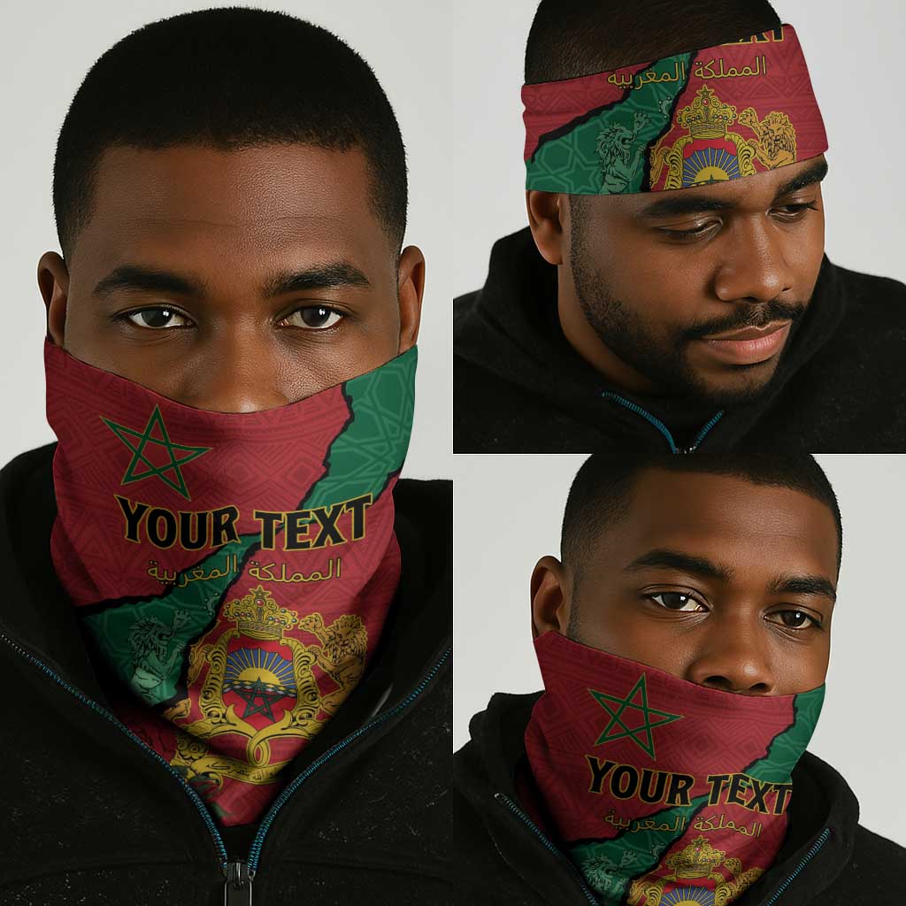 Morocco Neck Gaiter Coat Of Arms - Islamic Mix African Patterns - African Pride