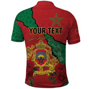 Personalised Morocco Polo Shirt Coat Of Arms - Islamic Mix African Patterns