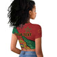 Personalised Morocco Raglan Cropped T shirt Coat Of Arms - Islamic Mix African Patterns