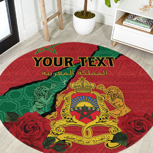 Personalised Morocco Round Carpet Coat Of Arms - Islamic Mix African Patterns