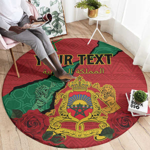 Personalised Morocco Round Carpet Coat Of Arms - Islamic Mix African Patterns