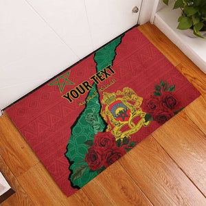 Personalised Morocco Rubber Doormat Coat Of Arms - Islamic Mix African Patterns