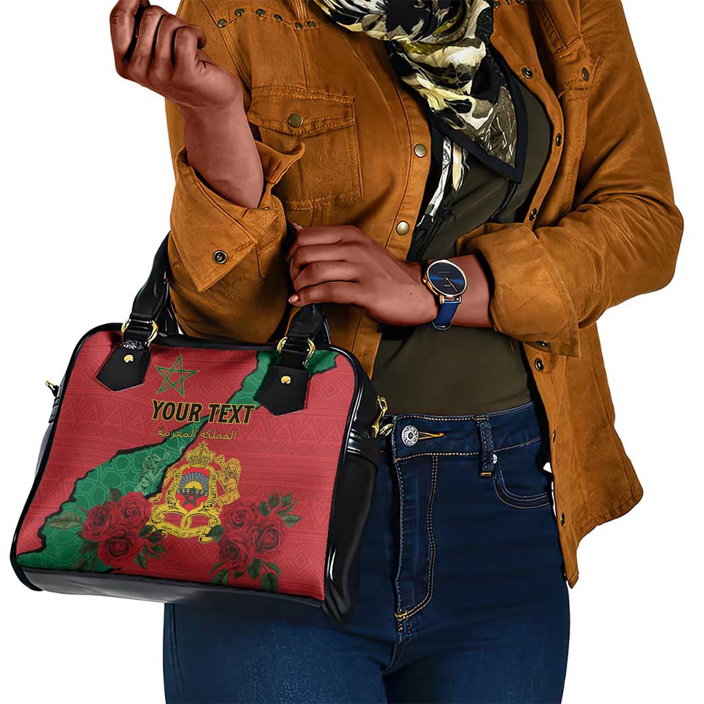 Personalised Morocco Shoulder Handbag Coat Of Arms - Islamic Mix African Patterns