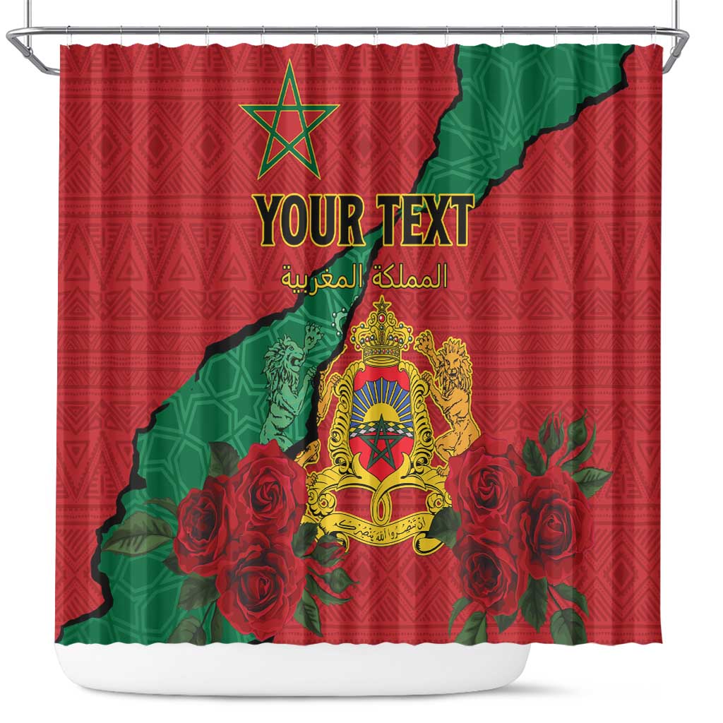 Personalised Morocco Shower Curtain Coat Of Arms - Islamic Mix African Patterns