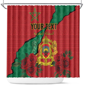 Personalised Morocco Shower Curtain Coat Of Arms - Islamic Mix African Patterns