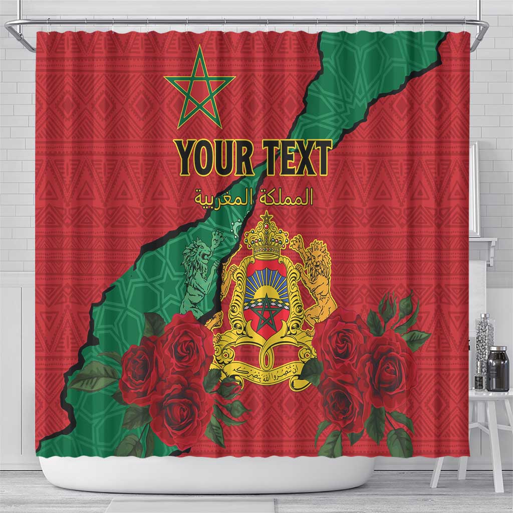 Personalised Morocco Shower Curtain Coat Of Arms - Islamic Mix African Patterns