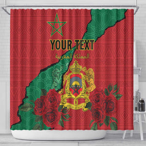 Personalised Morocco Shower Curtain Coat Of Arms - Islamic Mix African Patterns