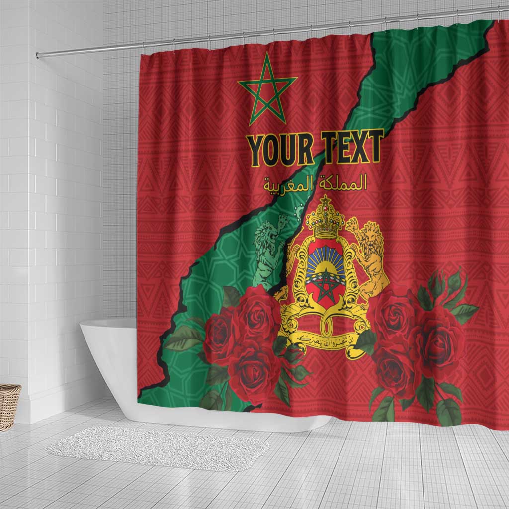 Personalised Morocco Shower Curtain Coat Of Arms - Islamic Mix African Patterns