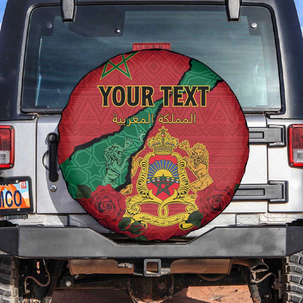 Personalised Morocco Spare Tire Cover Coat Of Arms - Islamic Mix African Patterns