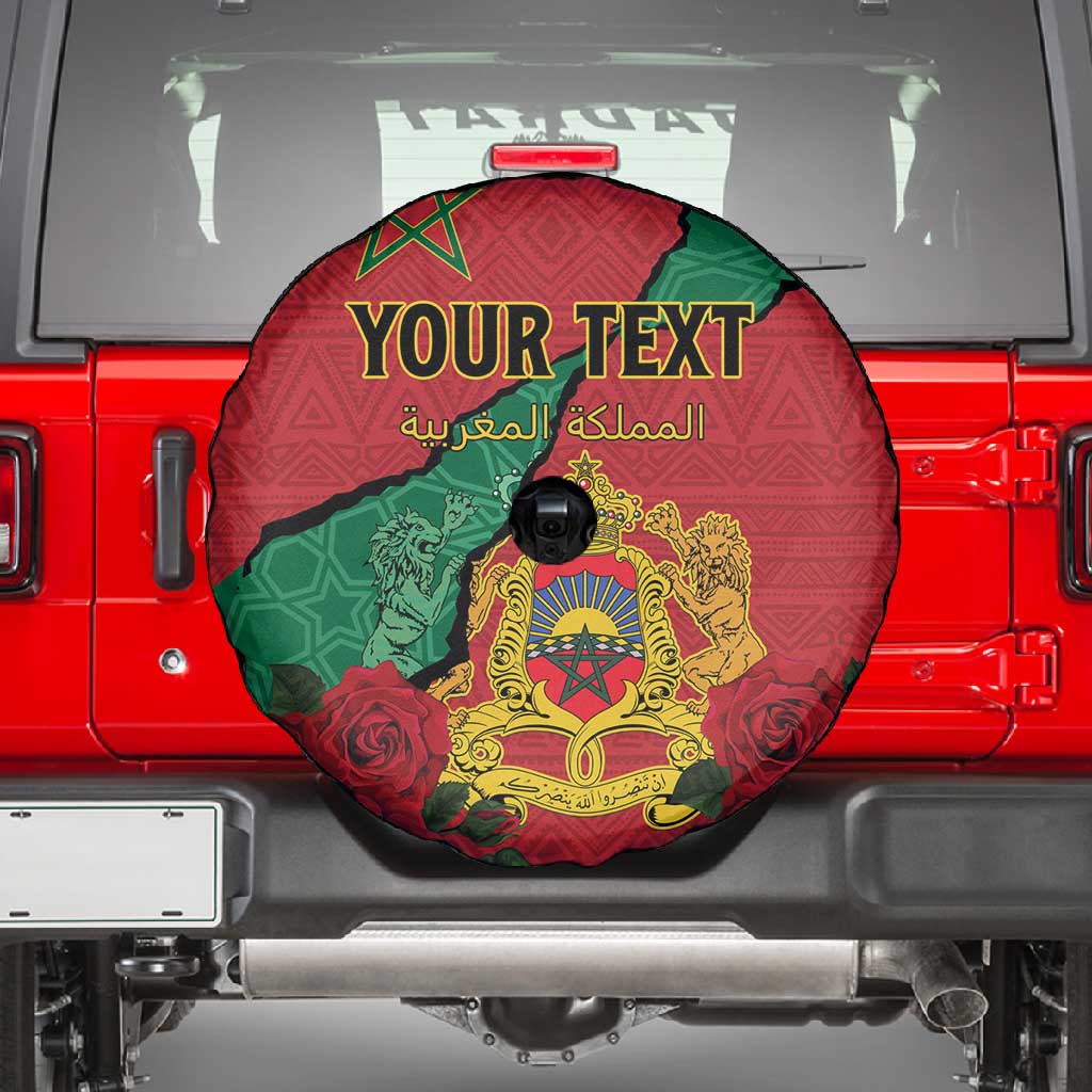 Personalised Morocco Spare Tire Cover Coat Of Arms - Islamic Mix African Patterns