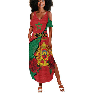 Personalised Morocco Summer Maxi Dress Coat Of Arms - Islamic Mix African Patterns