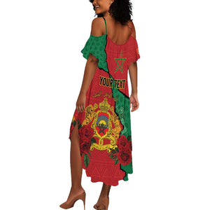 Personalised Morocco Summer Maxi Dress Coat Of Arms - Islamic Mix African Patterns