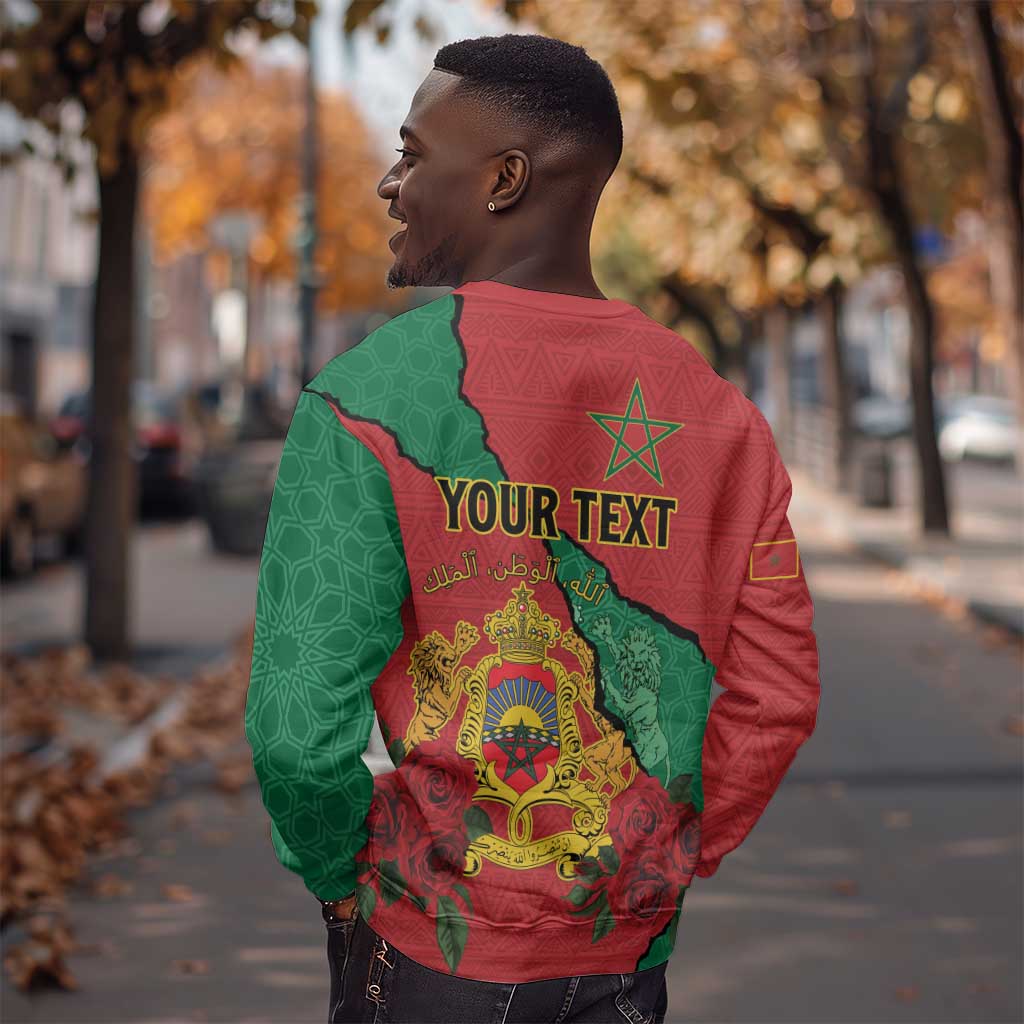 Personalised Morocco Sweatshirt Coat Of Arms - Islamic Mix African Patterns