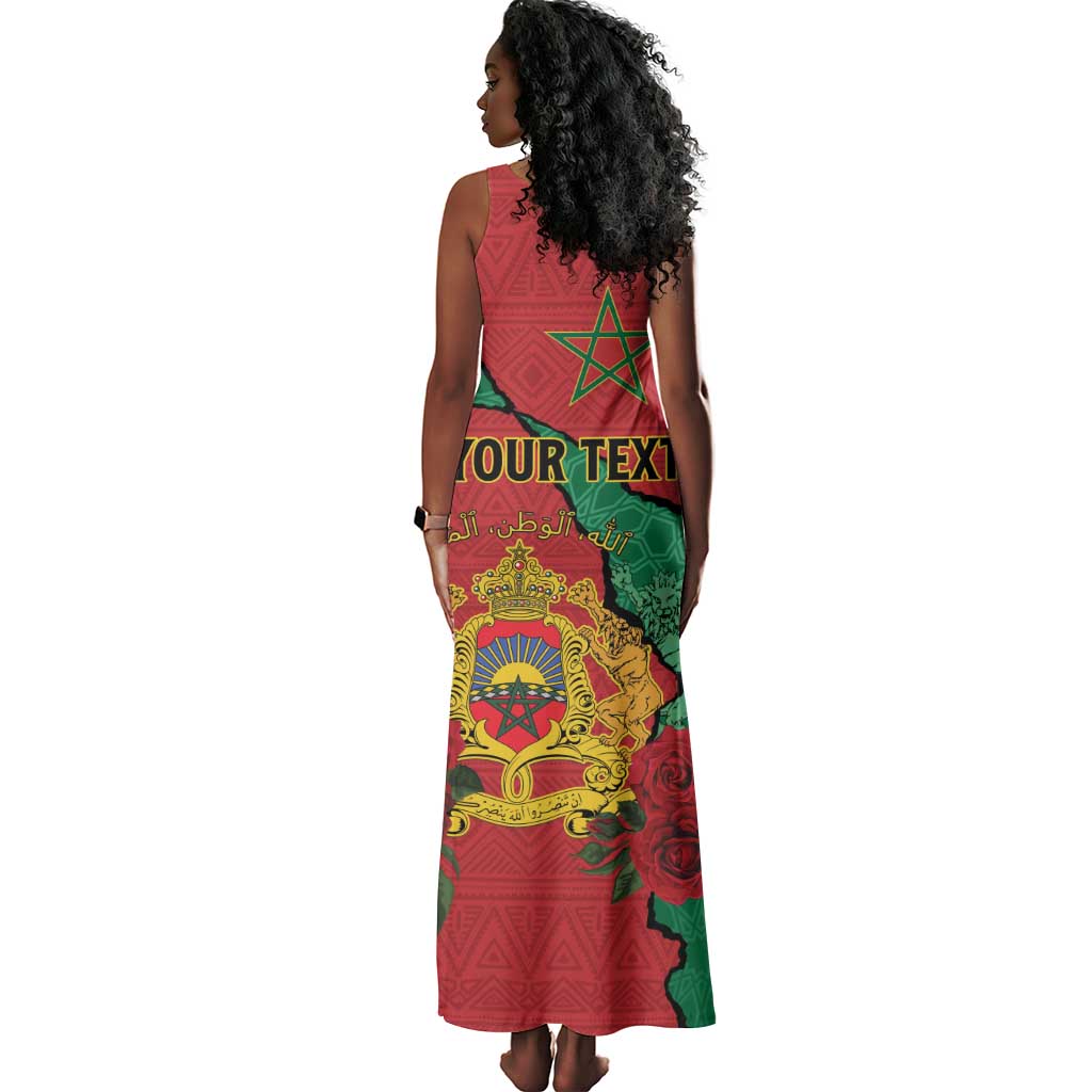 Personalised Morocco Tank Maxi Dress Coat Of Arms - Islamic Mix African Patterns