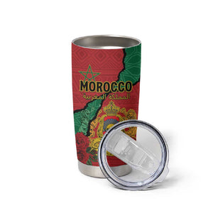 Personalised Morocco Tumbler Cup Coat Of Arms - Islamic Mix African Patterns