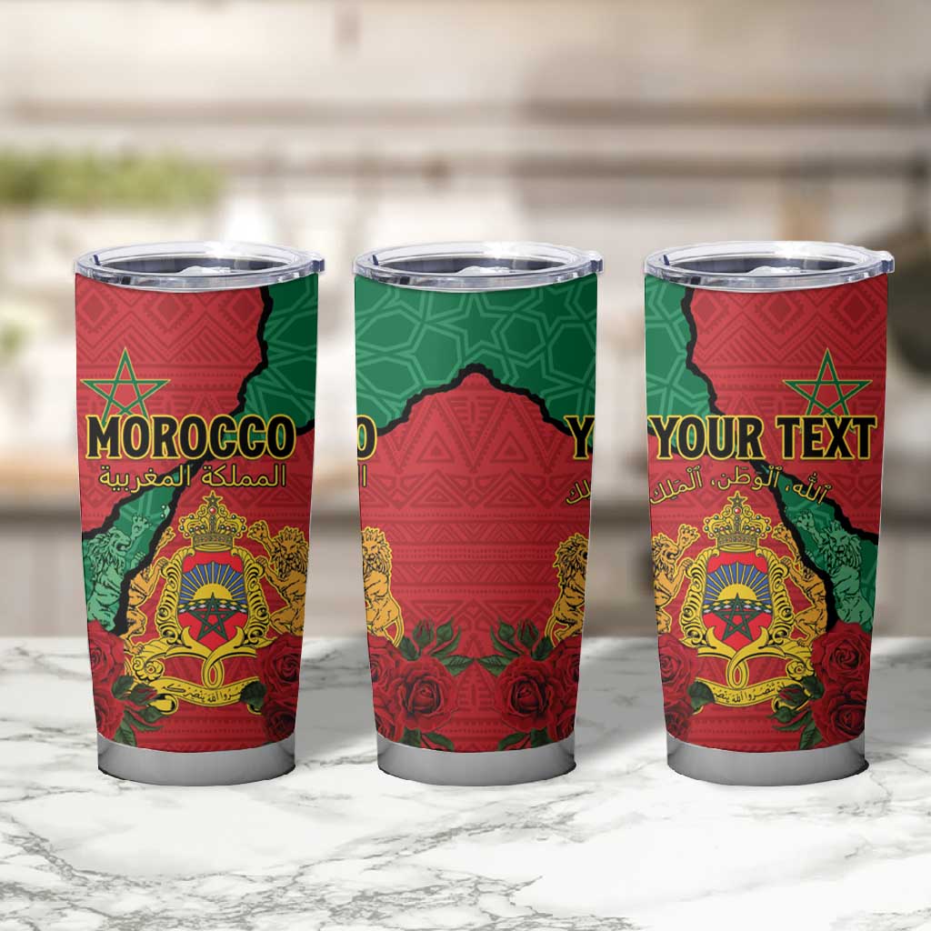 Personalised Morocco Tumbler Cup Coat Of Arms - Islamic Mix African Patterns
