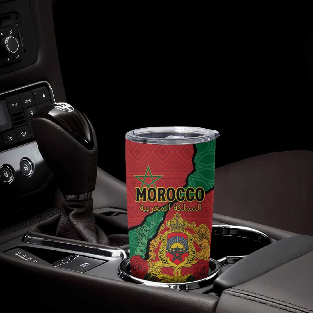 Personalised Morocco Tumbler Cup Coat Of Arms - Islamic Mix African Patterns