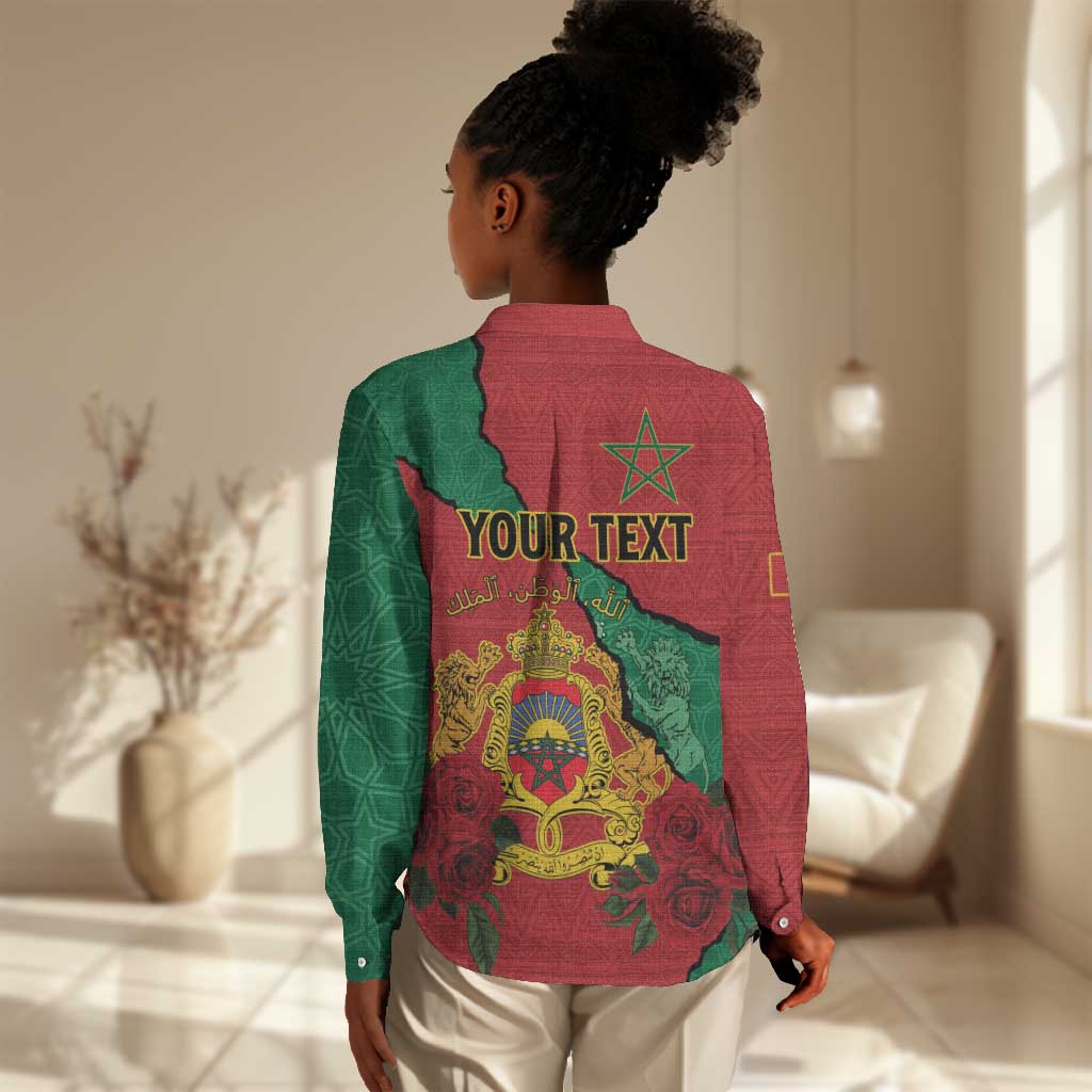 Personalised Morocco Women Casual Shirt Coat Of Arms - Islamic Mix African Patterns