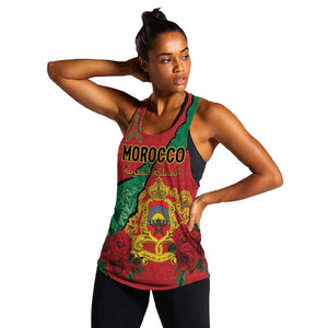 Personalised Morocco Women Racerback Tank Coat Of Arms - Islamic Mix African Patterns