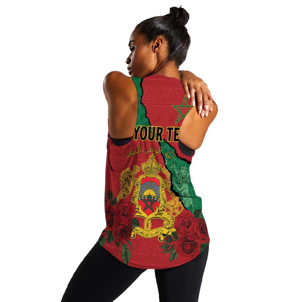 Personalised Morocco Women Racerback Tank Coat Of Arms - Islamic Mix African Patterns