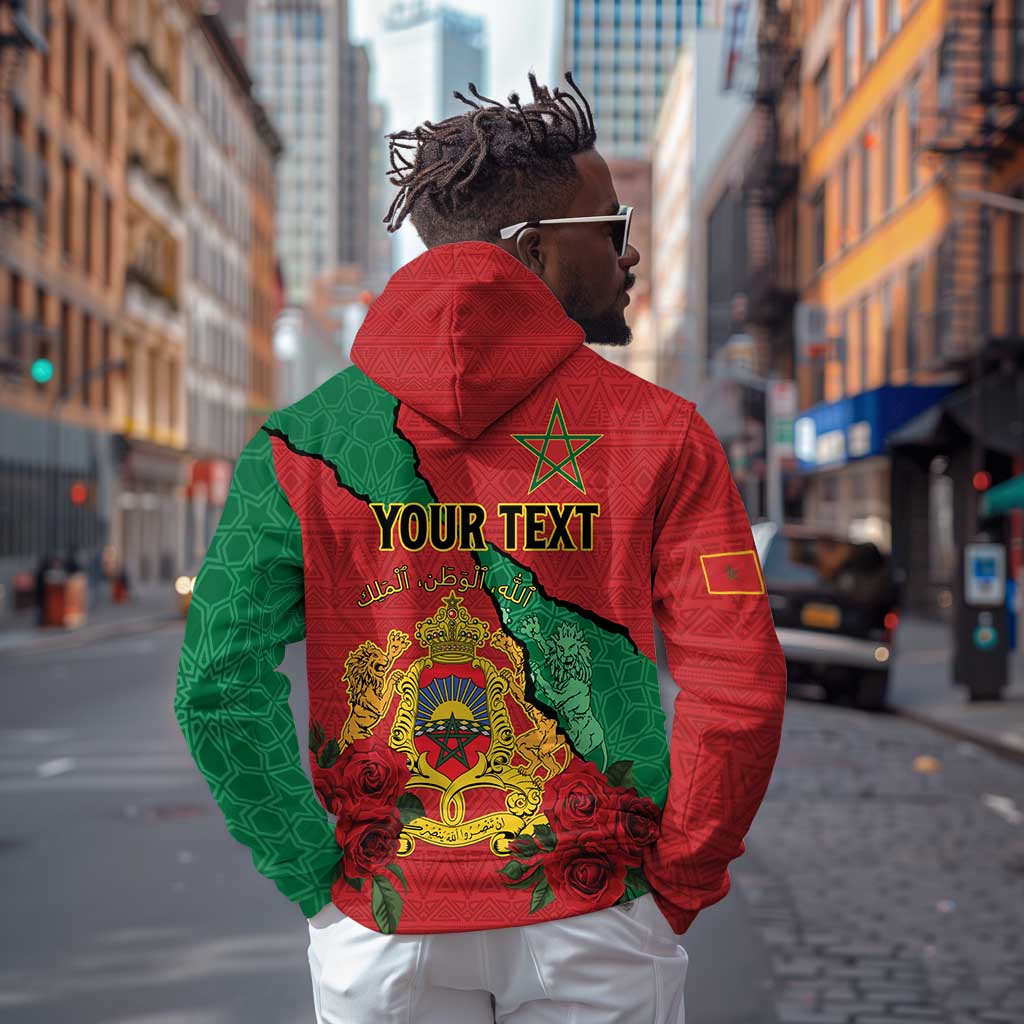 Personalised Morocco Zip Hoodie Coat Of Arms - Islamic Mix African Patterns