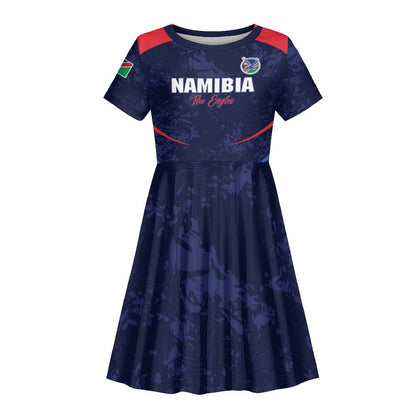 Namibia Cricket Custom Kid Short Sleeve Dress Come On Eagles