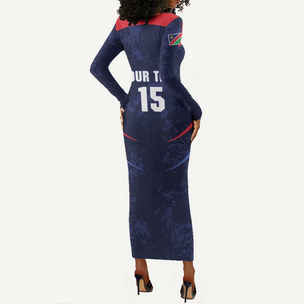 Namibia Cricket Custom Long Sleeve Bodycon Dress Come On Eagles