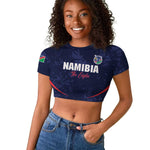 Namibia Cricket Custom Raglan Cropped T shirt Come On Eagles