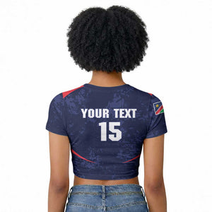 Namibia Cricket Custom Raglan Cropped T shirt Come On Eagles