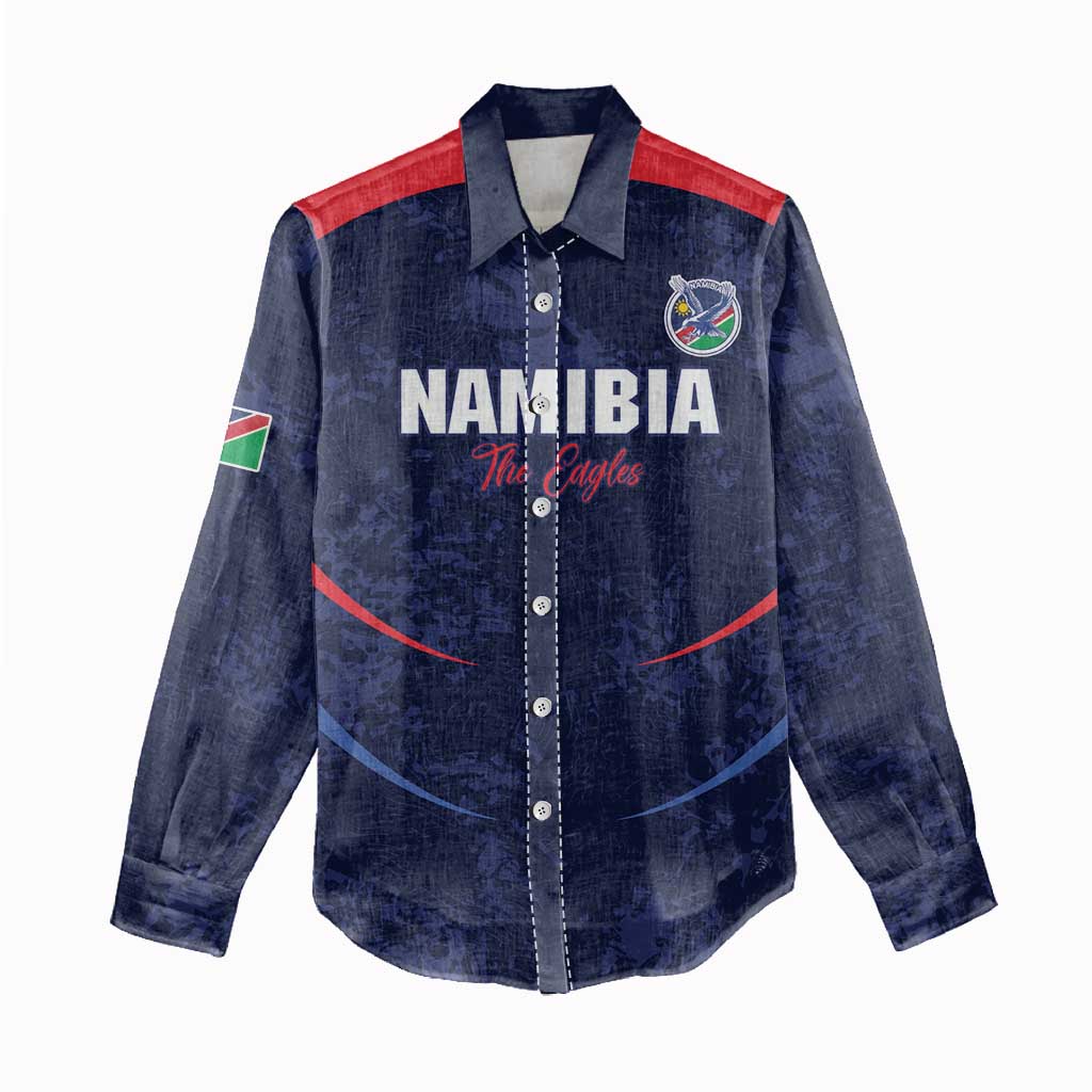 Namibia Cricket Custom Women Casual Shirt Come On Eagles