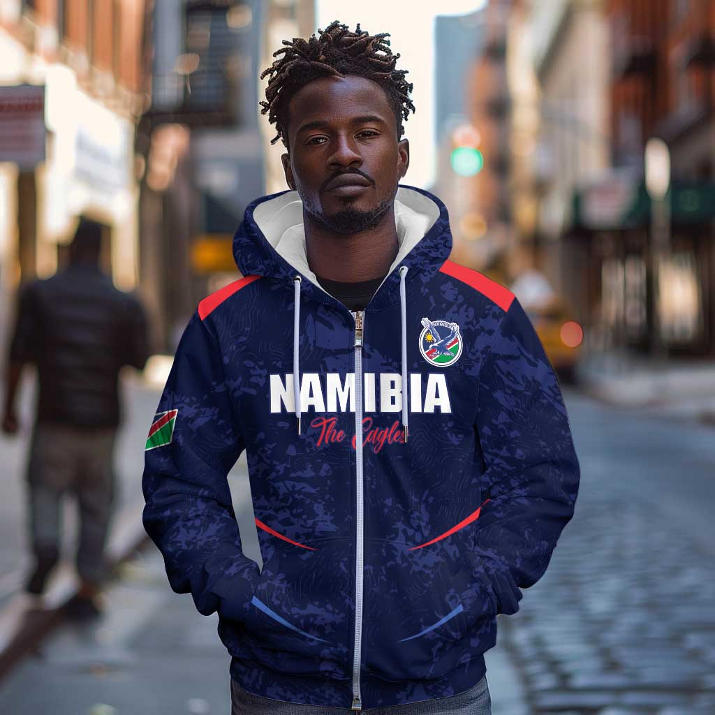 Namibia Cricket Custom Zip Hoodie Come On Eagles