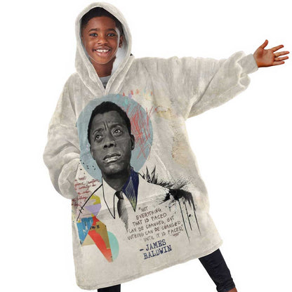 James Baldwin Kid Wearable Blanket Hoodie Civil Rights Writer