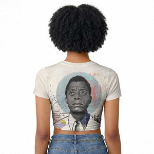 James Baldwin Raglan Cropped T shirt Civil Rights Writer