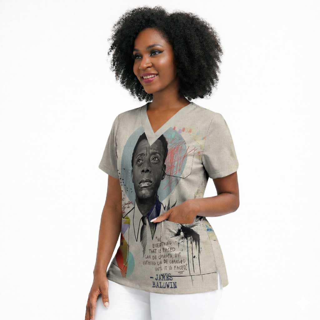James Baldwin Scrub Top Civil Rights Writer
