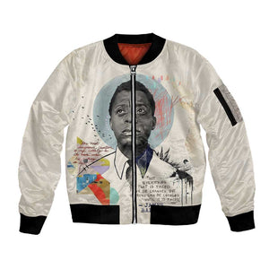 James Baldwin Sleeve Zip Bomber Jacket Civil Rights Writer