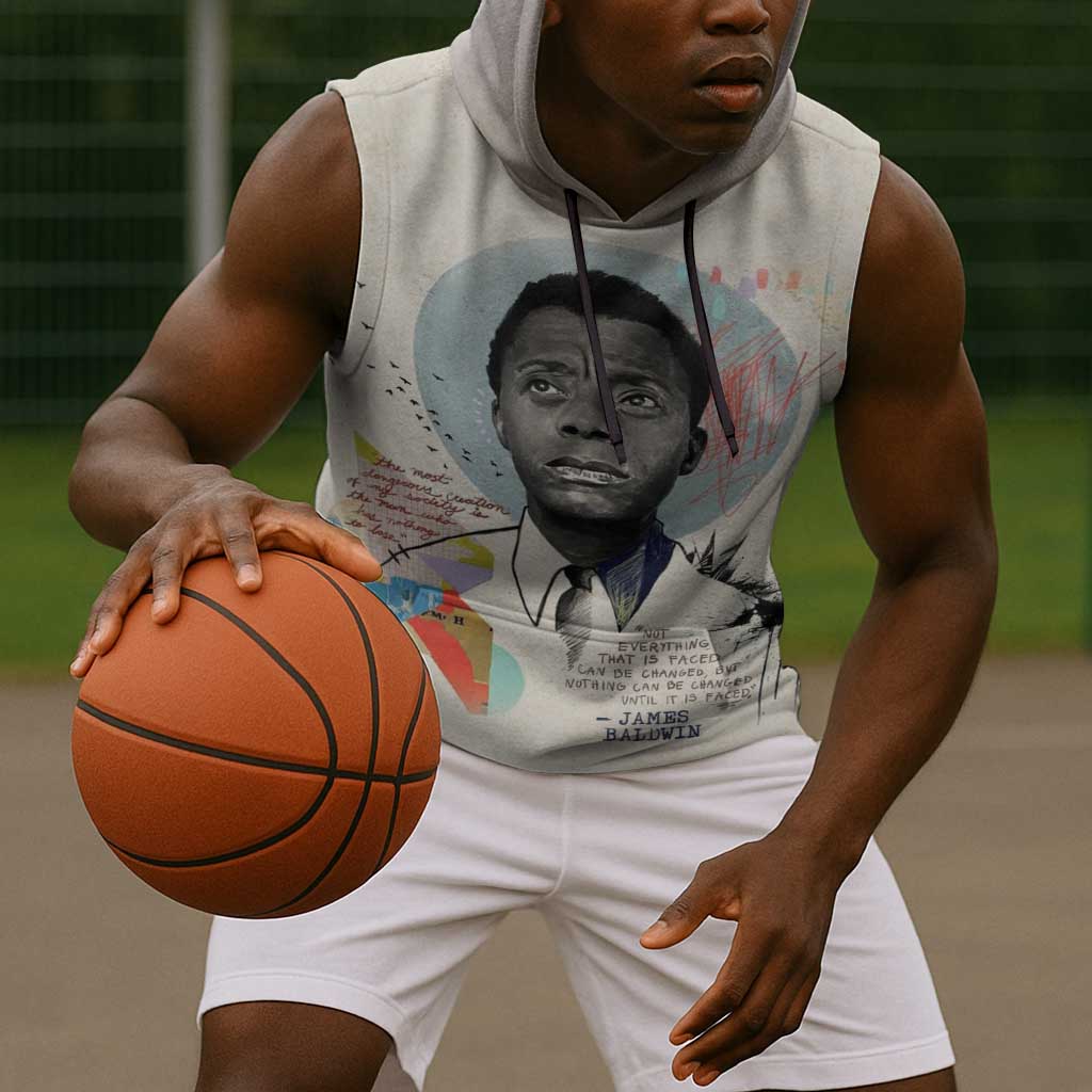 James Baldwin Sleeveless Hoodie Civil Rights Writer