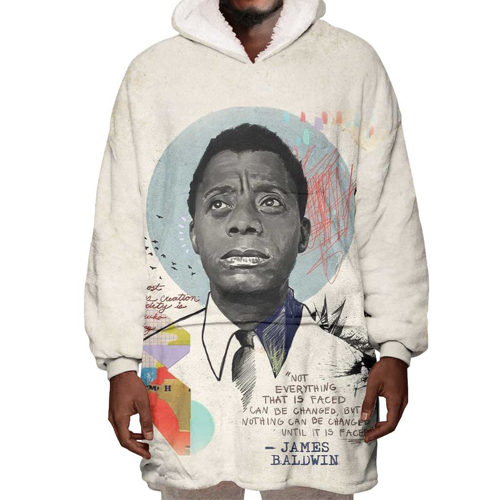 James Baldwin Wearable Blanket Hoodie Civil Rights Writer