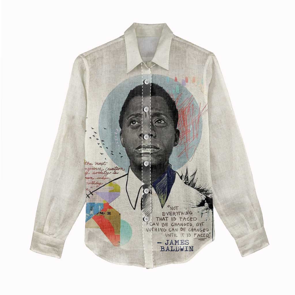James Baldwin Women Casual Shirt Civil Rights Writer