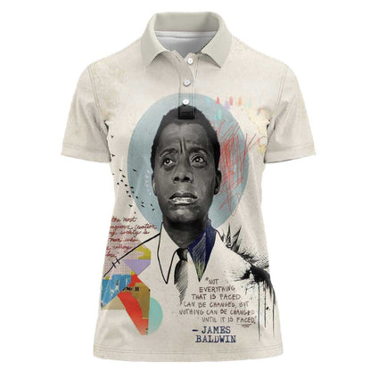 James Baldwin Women Polo Shirt Civil Rights Writer