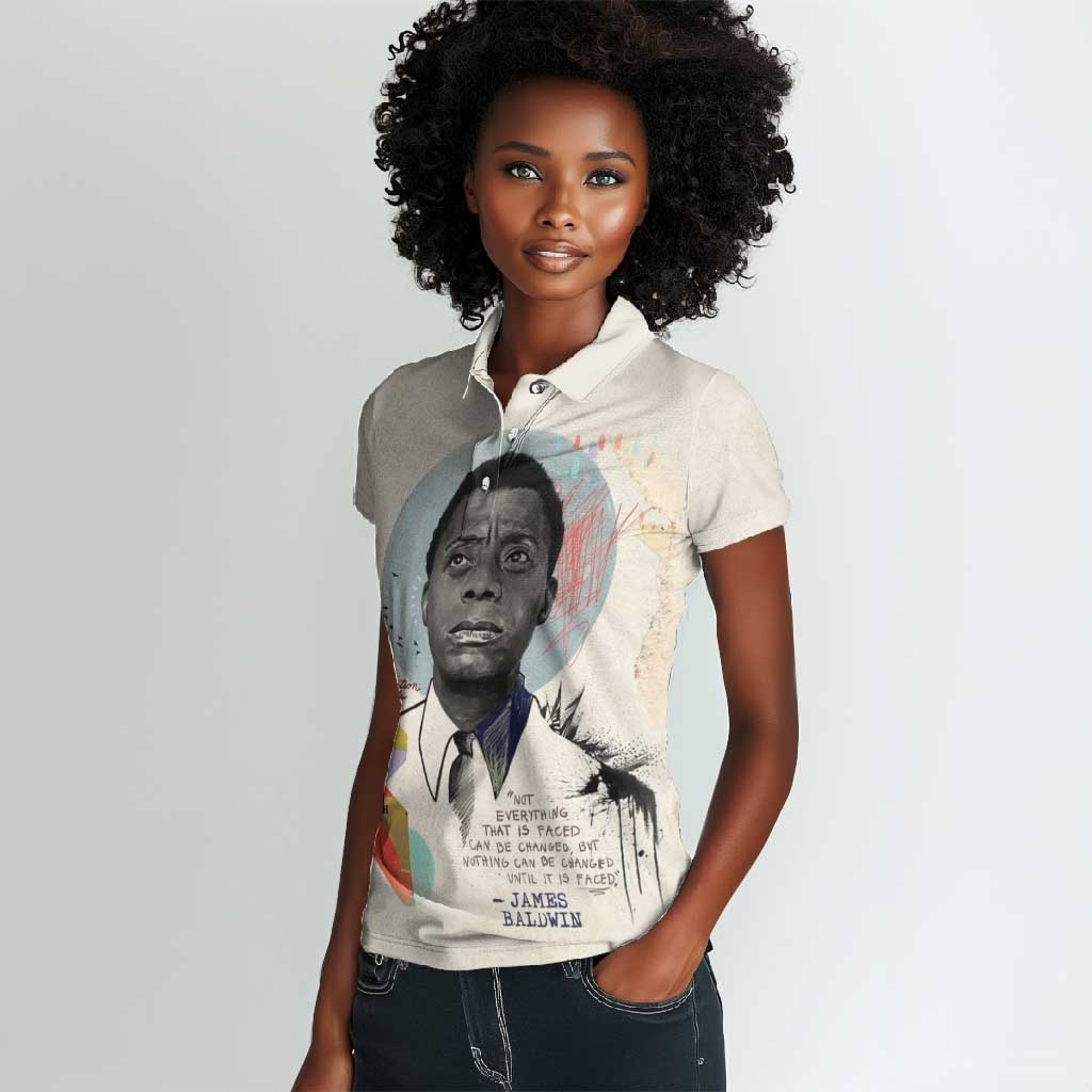 James Baldwin Women Polo Shirt Civil Rights Writer