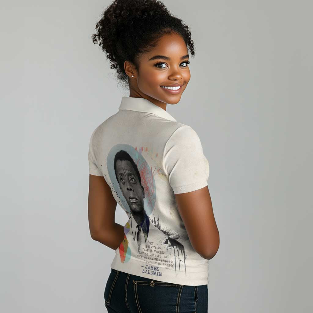 James Baldwin Women Polo Shirt Civil Rights Writer