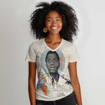 James Baldwin Women V-Neck T-Shirt Civil Rights Writer