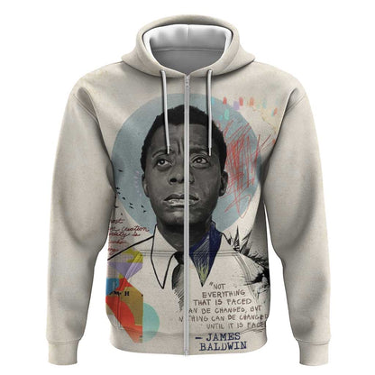 James Baldwin Zip Hoodie Civil Rights Writer