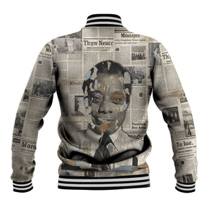 James Baldwin Baseball Jacket Vintage Newspaper Style