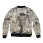 James Baldwin Bomber Jacket Vintage Newspaper Style
