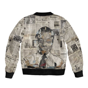 James Baldwin Bomber Jacket Vintage Newspaper Style