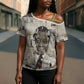 James Baldwin Cross Shoulder Shirt Vintage Newspaper Style