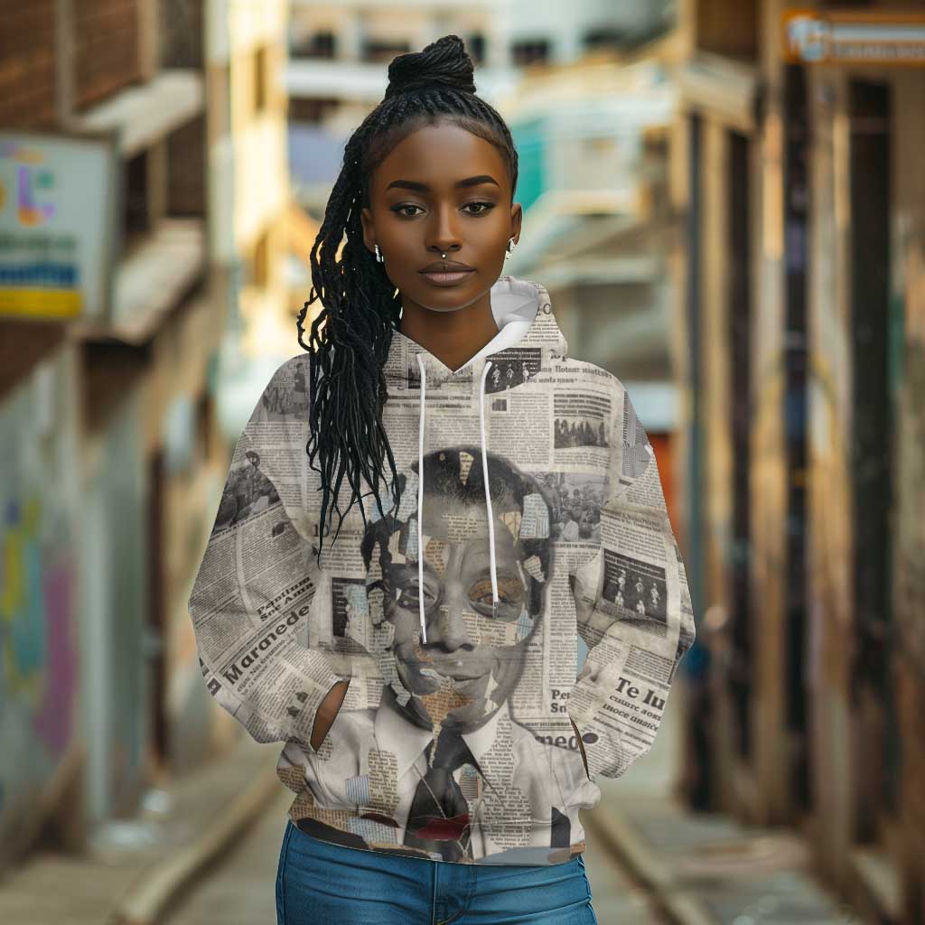 James Baldwin Hoodie Vintage Newspaper Style