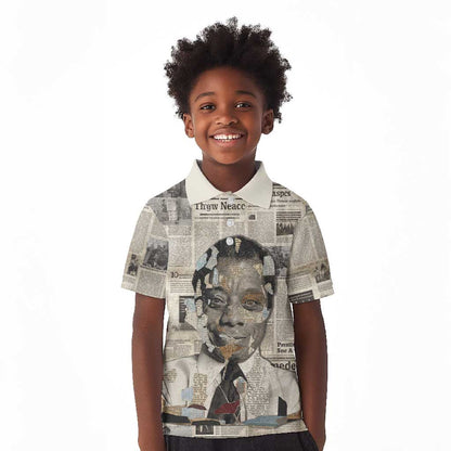 James Baldwin Kid Polo Shirt Vintage Newspaper Style