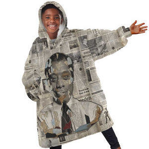 James Baldwin Kid Wearable Blanket Hoodie Vintage Newspaper Style